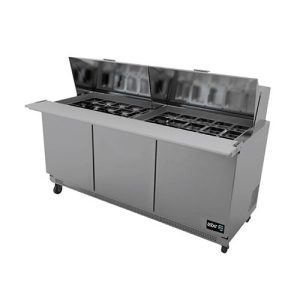Asber (APTM-72-30) Mesa refrigerada barra fría 3 puertas 30 insertos