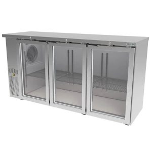 ASBER (ABBC-24-72-SG-HC) Refrigerador contrabarra 3 puertas cristal
