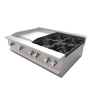 DRAGO CG-40PD) COMBINADO Parrillas Y Plancha a gas 4 QUEMADORES