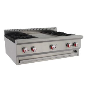 DRAGO CG-40P) COMBINADO Parrillas Y Plancha a gas 4 QUEMADORES