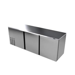 Refrigerador de Contra Barra en Acero Inoxidable 3 Puertas Solidas Asber ABBC 94 S HC