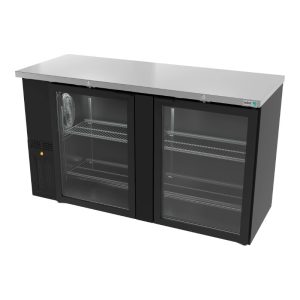 Refrigerador de Contra Barra en Vinyl Negro 2 Puertas de Cristal Asber ABBC 24 60 G SD HC