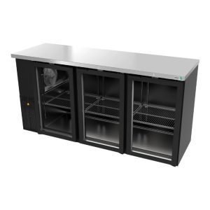 Refrigerador de Contra Barra en Vinyl Negro 3 Puertas de Cristal Asber ABBC 24 72 G SD HC