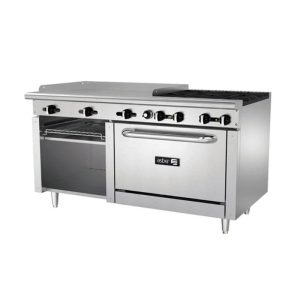 Estufa con 4 Fuegos Abiertos y Plancha 36 Pulgadas con Horno Asber AEMR G36 B4 60 H LPG