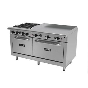 Estufa con 4 Fuegos Abiertos y Plancha 36 Pulgadas con 2 Hornos Asber AEMR 2 G36 B4 60 H LPG